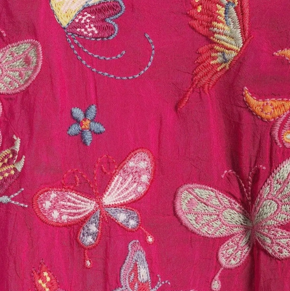JOHNNY WAS Bellona Floral and Butterfly Embroidered Motif Soft woven NWT large - Picture 5 of 5